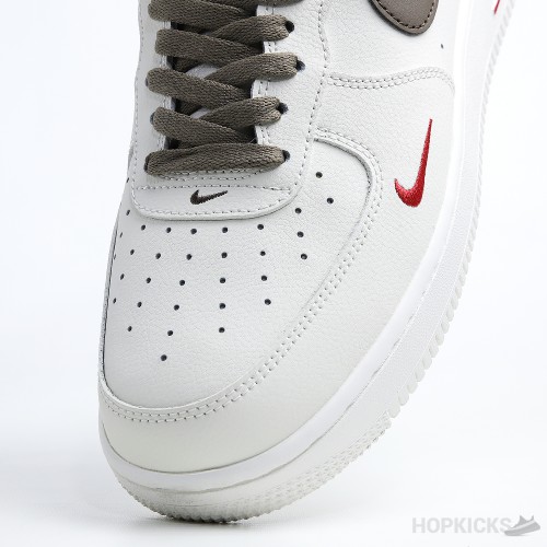 Air Force 1 Low Id White Brown Red (Dot Perfect)