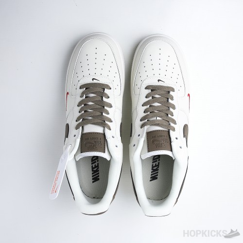 Air Force 1 Low Id White Brown Red (Dot Perfect)