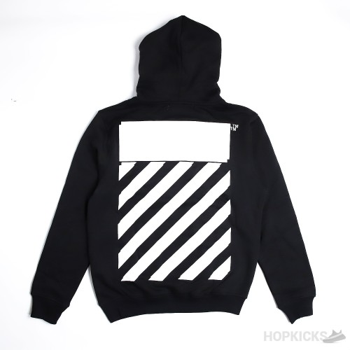 OFF-WHITE Printed Logo Cotton Hoodie Black