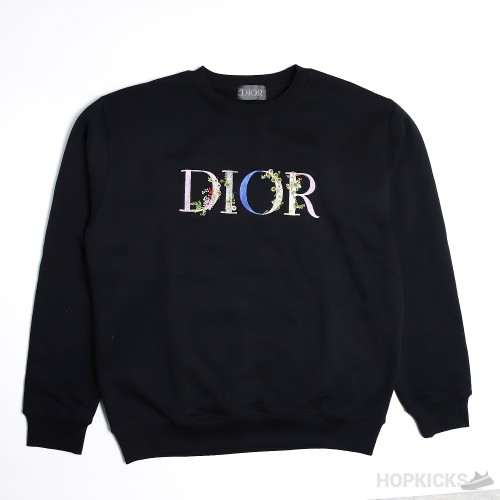 Dior Flower Logo Black Sweatshirt