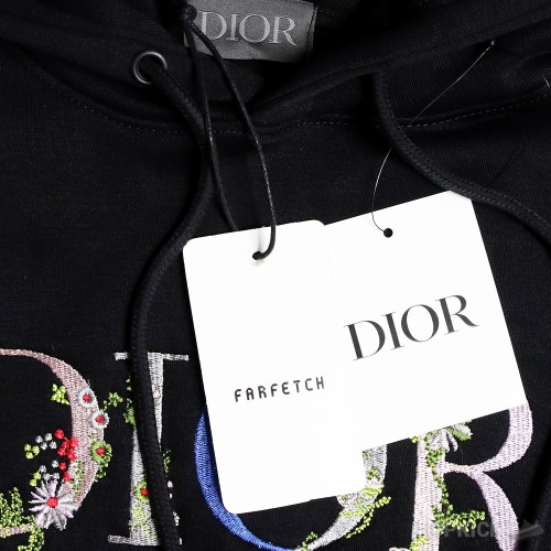 Dior Flower Logo Black Hoodie