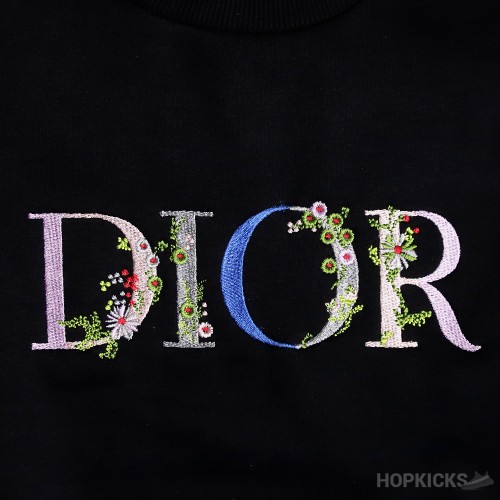 Dior Flower Logo Black Sweatshirt