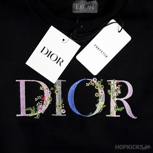 Dior Flower Logo Black Sweatshirt