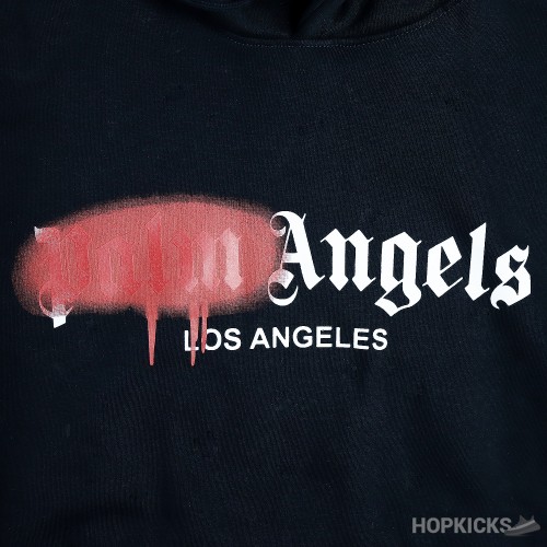 Palm Angels Los Angeles Sprayed Logo Hoodie Black