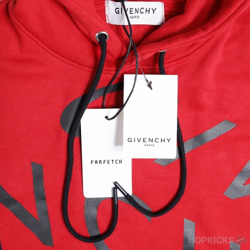 Givenchy Refracted Logo Red Black Hoodie