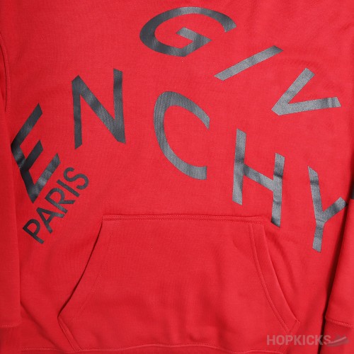 Givenchy Refracted Logo Red Black Hoodie