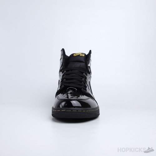 Air Jordan 1 High Patent Black Metallic Gold (Dot Perfect)