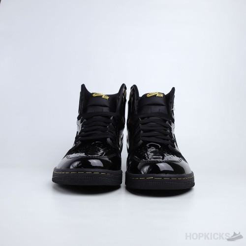 Air Jordan 1 High Patent Black Metallic Gold (Dot Perfect)