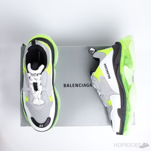 Bale*ciaga Triple S Lime Sole White and Green with Air Cushion