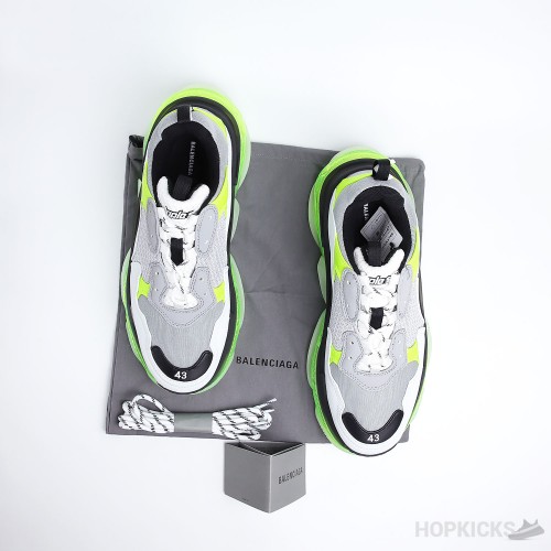 Bale*ciaga Triple S Lime Sole White and Green with Air Cushion