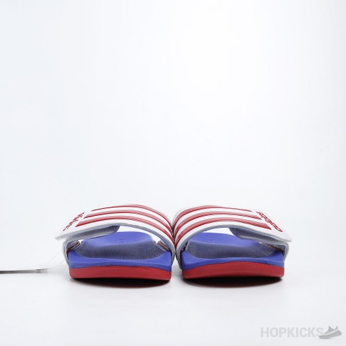 Adilette Core Blue Red Slides 