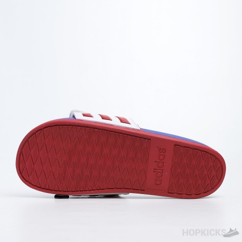 Adilette Core Blue Red Slides 