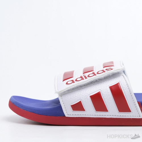 Adilette Core Blue Red Slides 