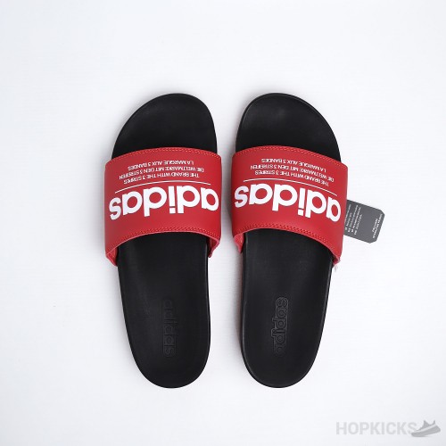 Adilette Red Black Slides 