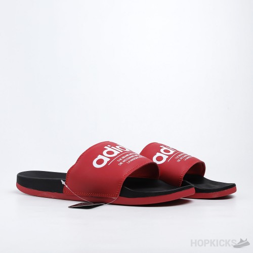 Adilette Red Black Slides 