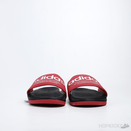 Adilette Red Black Slides 