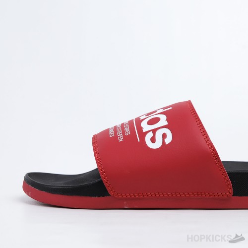 Adilette Red Black Slides 