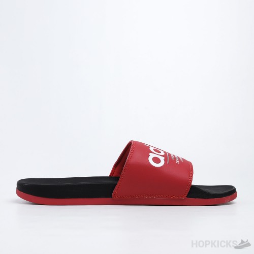 Adilette Red Black Slides 