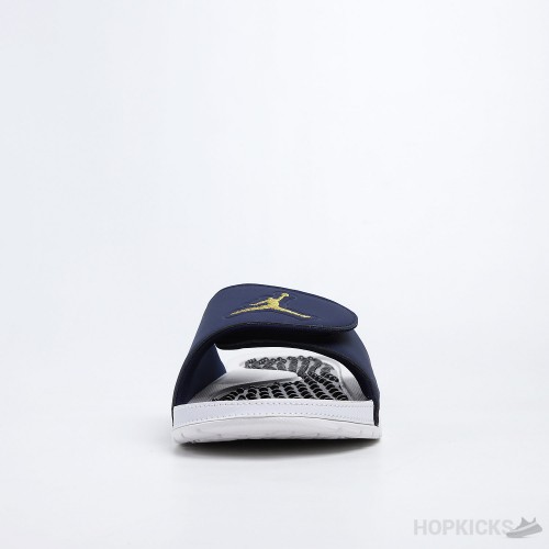 Air Jordan Hydro V Retro Obsidian Navy Blue White Slides