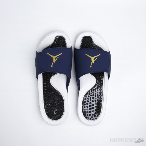 Air Jordan Hydro V Retro Obsidian Navy Blue White Slides