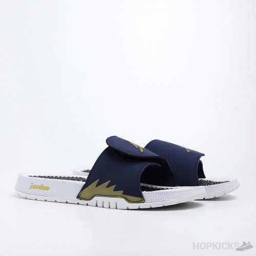 Air Jordan Hydro V Retro Obsidian Navy Blue White Slides