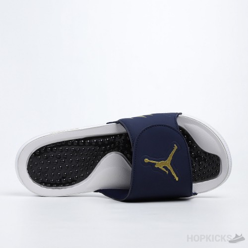 Air Jordan Hydro V Retro Obsidian Navy Blue White Slides