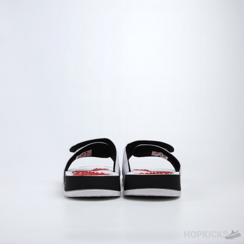 Air Jordan Hydro 5 Retro White Fire Red Slides 