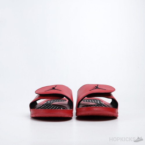 Air Jordan Hydro 5 Retro University Red Black Slides 