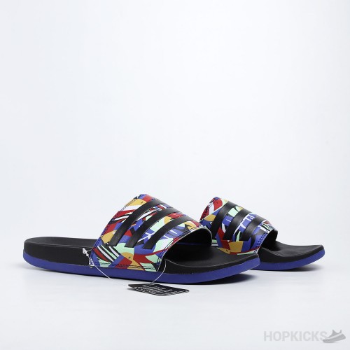 Adilette Farm Rio Camo Blue Slides