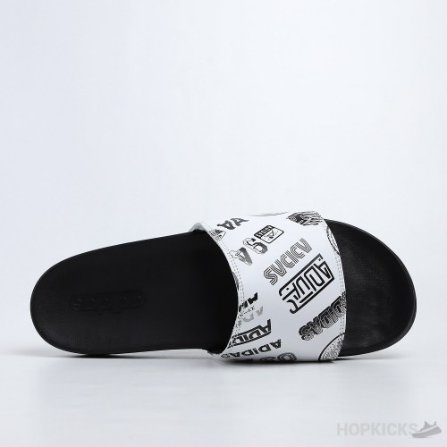 Adilette Cloud White Core Black Slides 