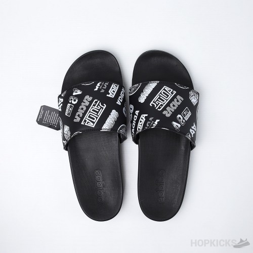 Adilette Core Black Cloud White Slides 