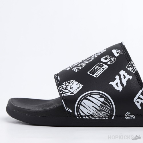 Adilette Core Black Cloud White Slides 