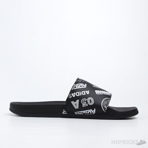 Adilette Core Black Cloud White Slides 