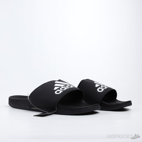 Adilette Core Black White Logo Slides 