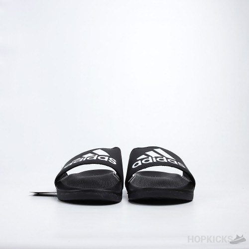 Adilette Core Black White Logo Slides 