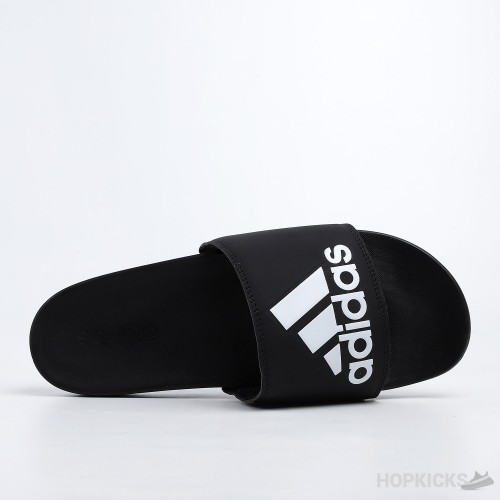 Adilette Core Black White Logo Slides 