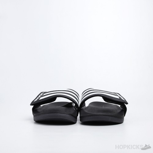 Adilette Core Black White Stripes Slides 