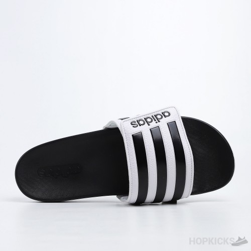 Adilette Core White Black Stripes Slides 