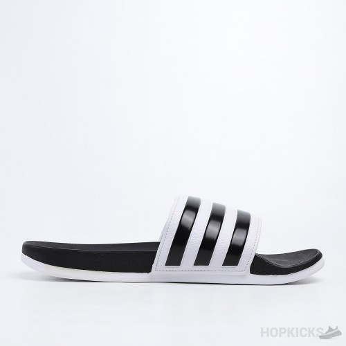 Adilette Core White Black Stripes Slides 