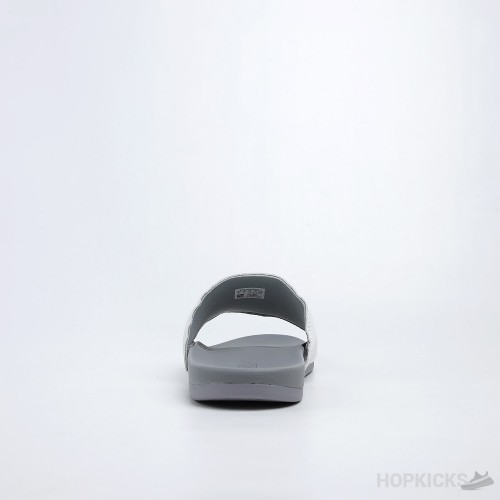 Adilette White Grey Slides