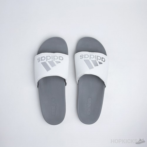 Adilette White Grey Slides