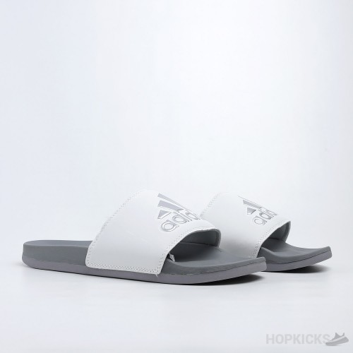 Adilette White Grey Slides