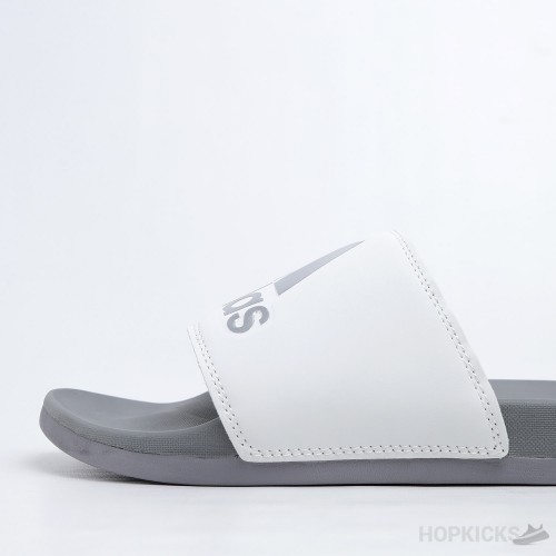 Adilette White Grey Slides