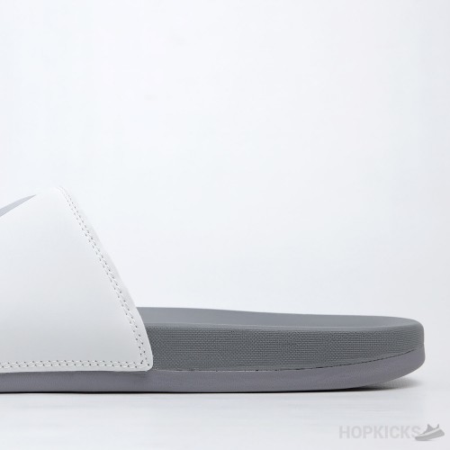 Adilette White Grey Slides