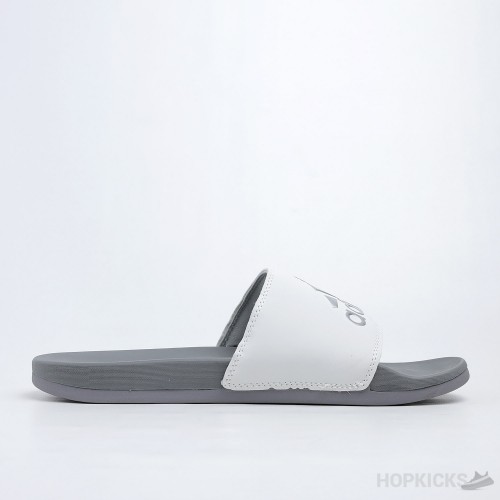 Adilette White Grey Slides