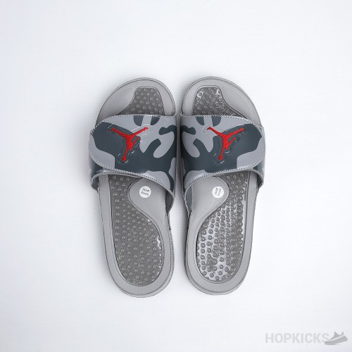 Air Jordan Hydro 4 White Cement Grey Slides