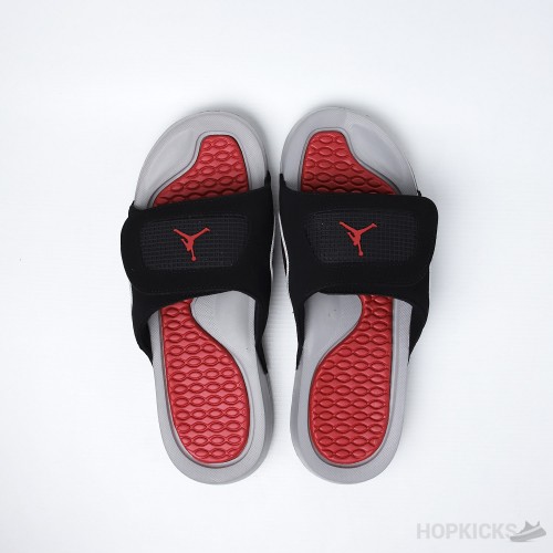 Air Jordan Hydro 4 Black Fire Red Cement Grey Slides