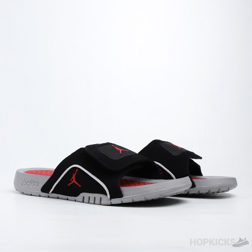 Air Jordan Hydro 4 Black Fire Red Cement Grey Slides