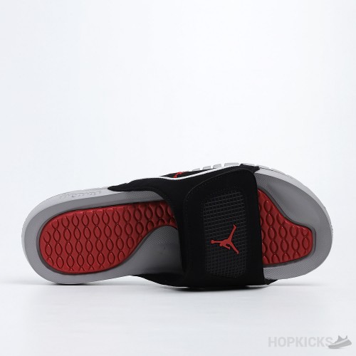 Air Jordan Hydro 4 Black Fire Red Cement Grey Slides