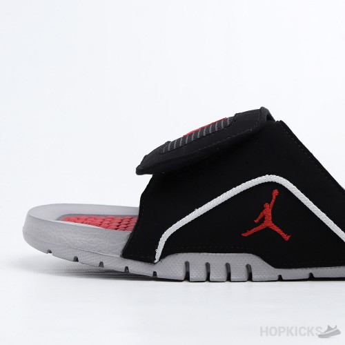 Air Jordan Hydro 4 Black Fire Red Cement Grey Slides